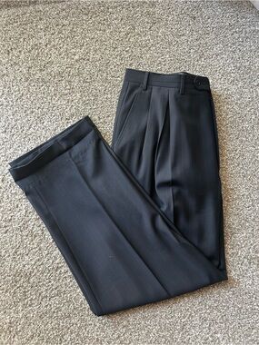 Classic Navy Pinstripe Dress Pants